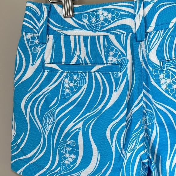 Lilly Pulitzer Callahan Short Resort White Joe Fish Blue Shorts Sz 0 - Picture 8 of 14